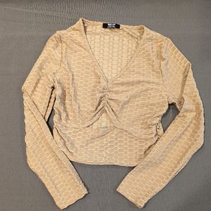 Women's Jolie & Joy Beige Honeycomb Active Top XL